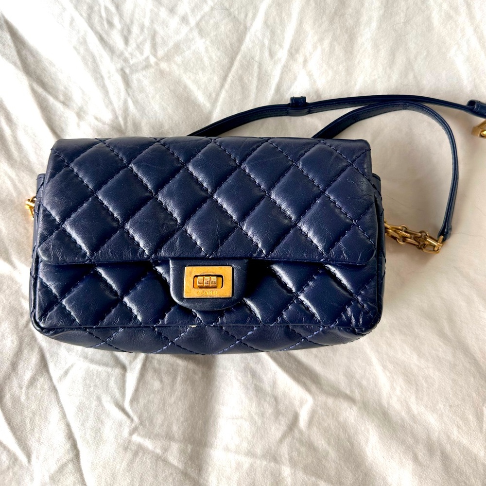 CHANEL Navy Quilted WAISTBELT PURSE